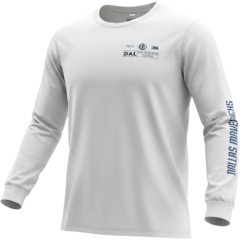 Dallas Mavericks NBA Bleacher Report Long Sleeve Graphic T-Shirt Mens XL‎ White
